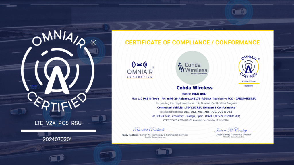 Cohda Wireless MK6 RSU Earns OmniAir Certification